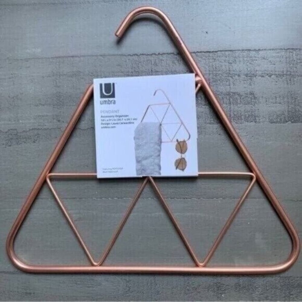 Umbra Pendant Accessory Organizer Hanger in Rose Gold NWT
